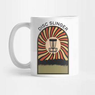 Disc Slinger | Disc Golf Vintage Retro Arch Mountains Mug